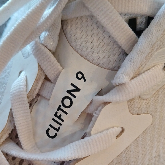 Hoka Women's White and Yellow Athletic Shoes with Pink Soles - Picture 9 of 15